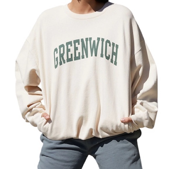 Tops - [John Galt] Cream Greenwich Crew Neck Sweatshirt